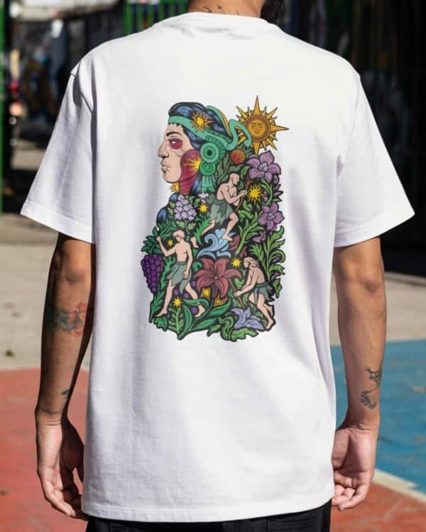 Maya t shirt : Xipe Totec multicolore