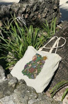 Bag Maya : tote bag Xipe Totec multicolore