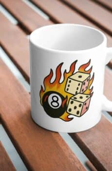 Y2K dessin : mug billard