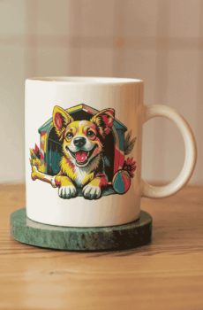 Couleur pop art : mug chien
