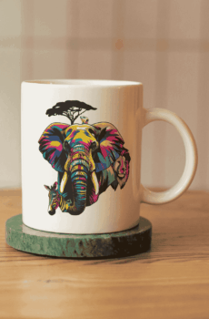 Pop art tasse : savane