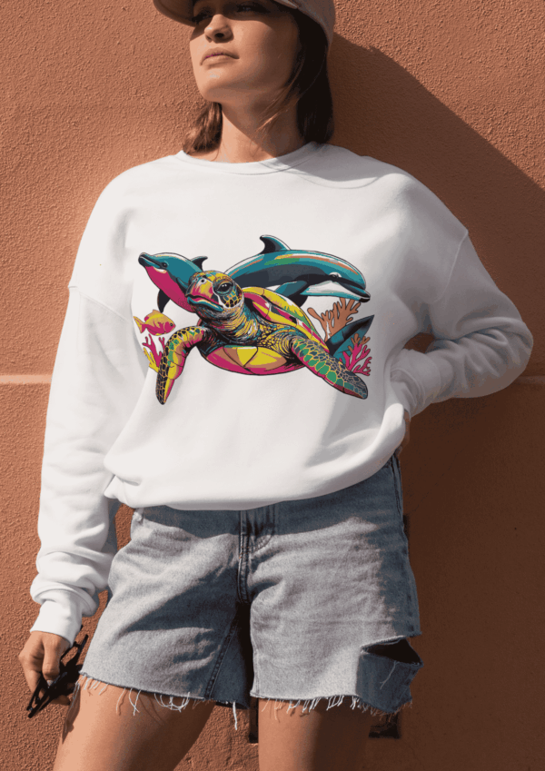 Pull pop art : animaux marins