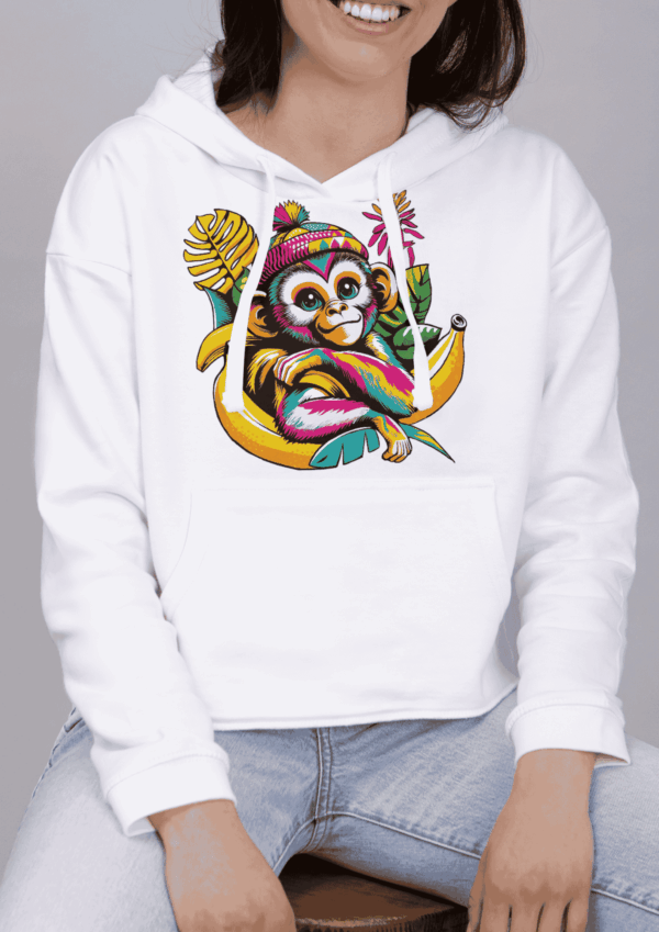 Style pop art : sweat a capuche singe – Image 4