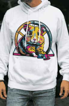 Mode pop art : sweat a capuche hamster