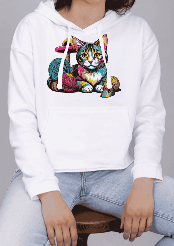 Dessin pop art : sweat a capuche chat – Image 4