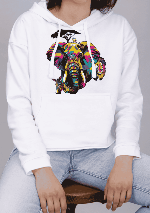 Animal pop art : sweat a capuche savane – Image 4