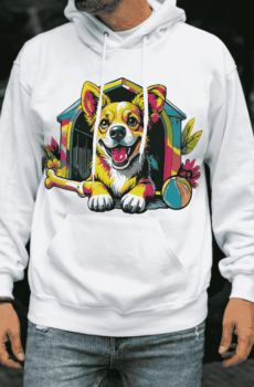 Outfit pop art : sweat a capuche chien