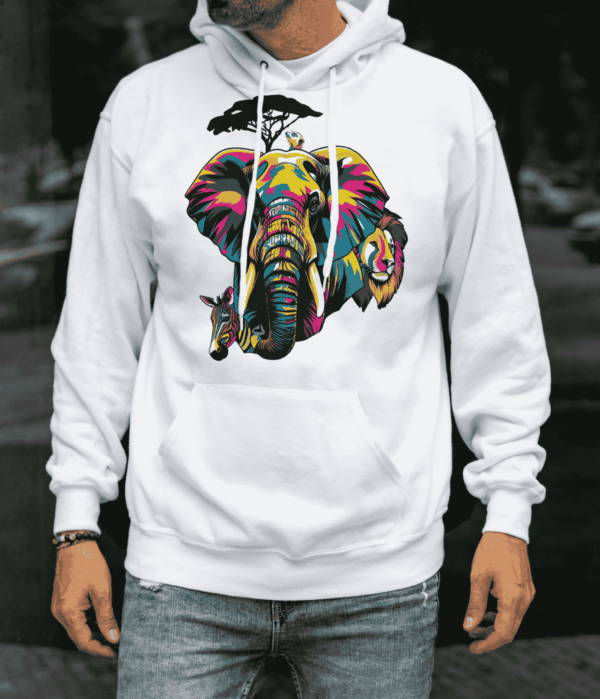 Animal pop art : sweat a capuche savane – Image 2