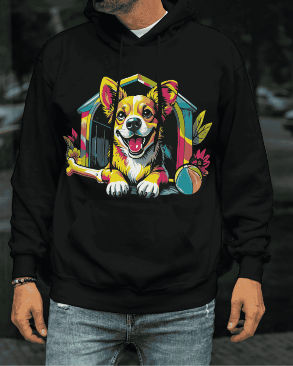 Outfit pop art : sweat a capuche chien – Image 2