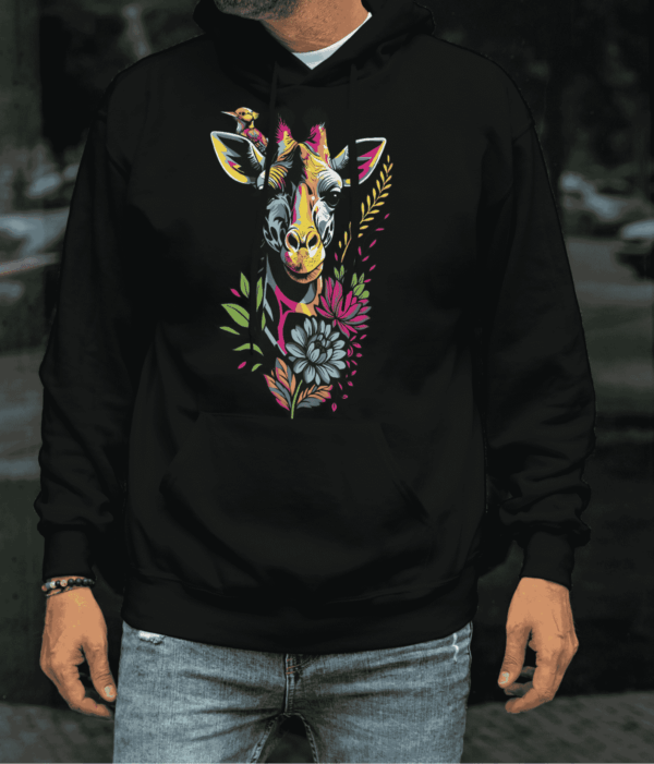 Pop art vetement : sweat a capuche girafe – Image 2