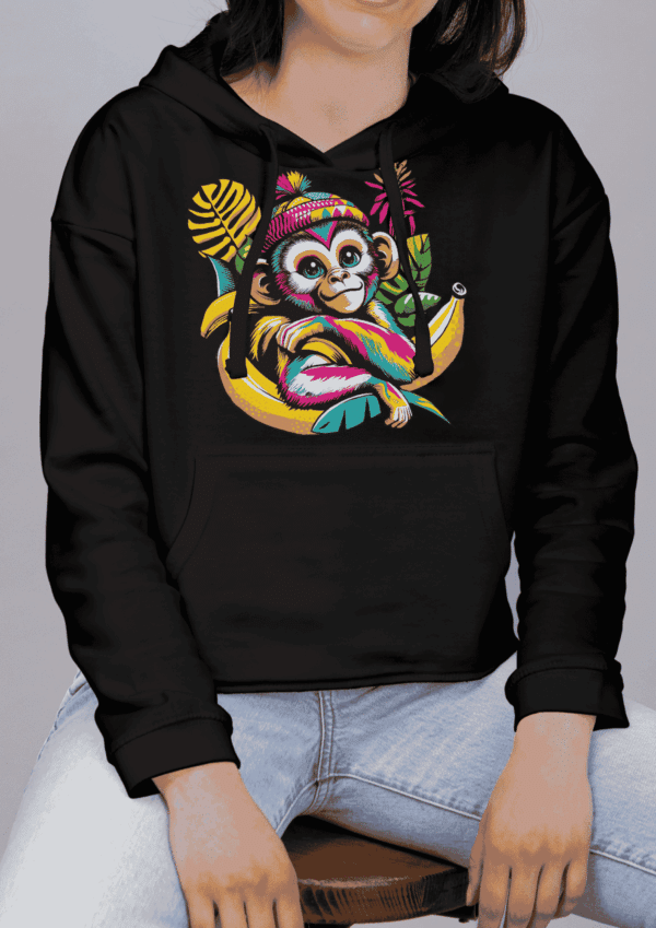 Style pop art : sweat a capuche singe – Image 3