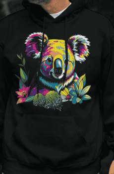 Pop art creation : sweat a capuche koala