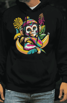 Style pop art : sweat a capuche singe