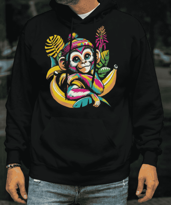 Style pop art : sweat a capuche singe