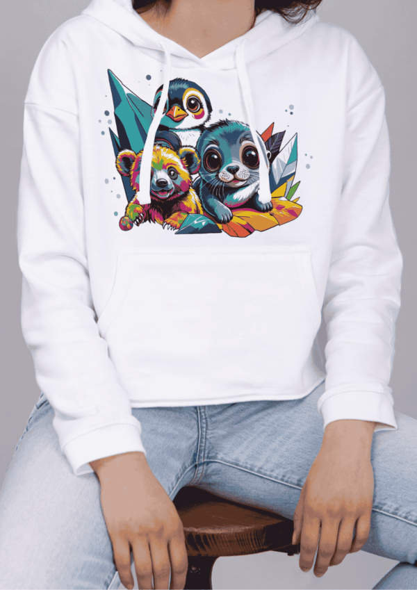 Pop art culture : sweat a capuche animaux polaires – Image 3