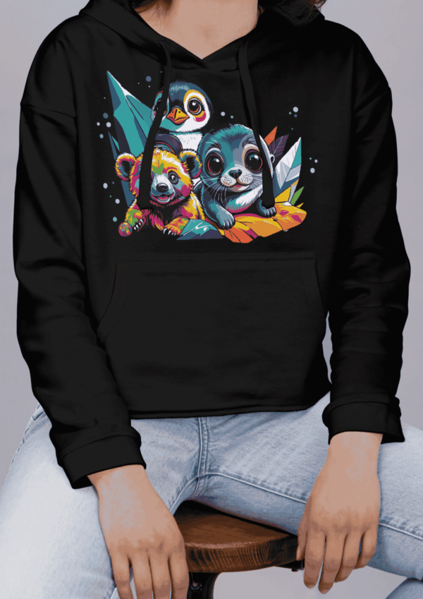 Pop art culture : sweat a capuche animaux polaires – Image 4