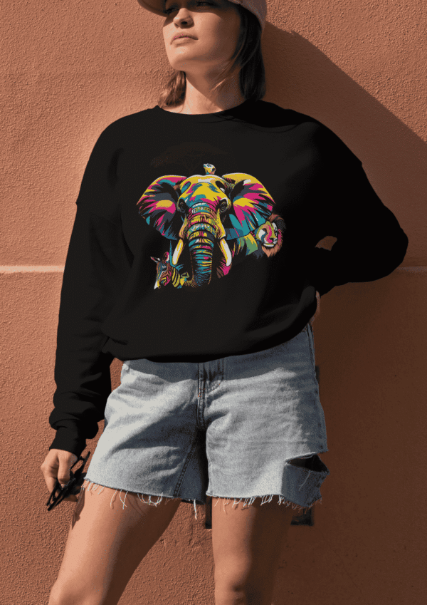 Dessin pop art animaux : pull savane