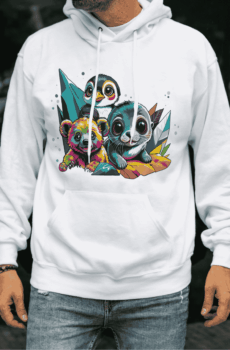 Pop art culture : sweat a capuche animaux polaires