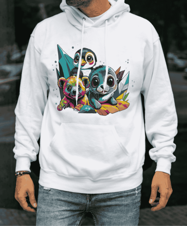 Pop art culture : sweat a capuche animaux polaires