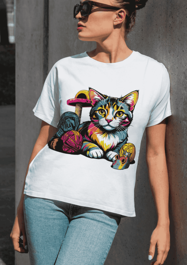 Pop art outfit : t-shirt chat – Image 4
