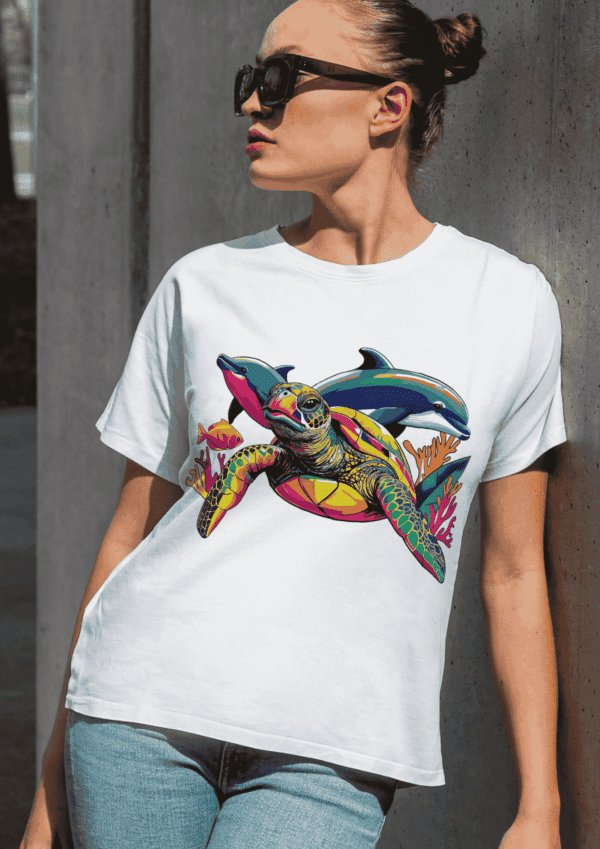 Pop art idée : t-shirt animaux marins – Image 3