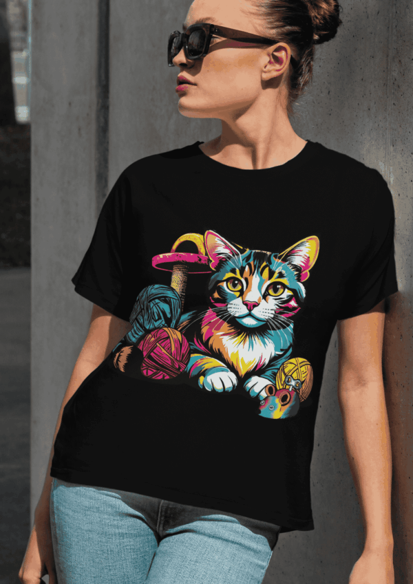 Pop art outfit : t-shirt chat – Image 3