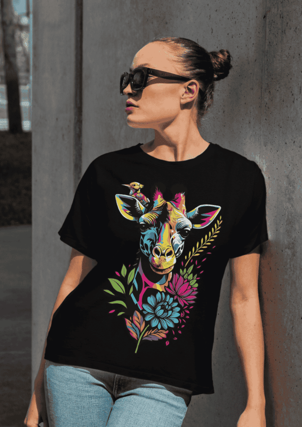 Pop art motif : t-shirt girafe – Image 4