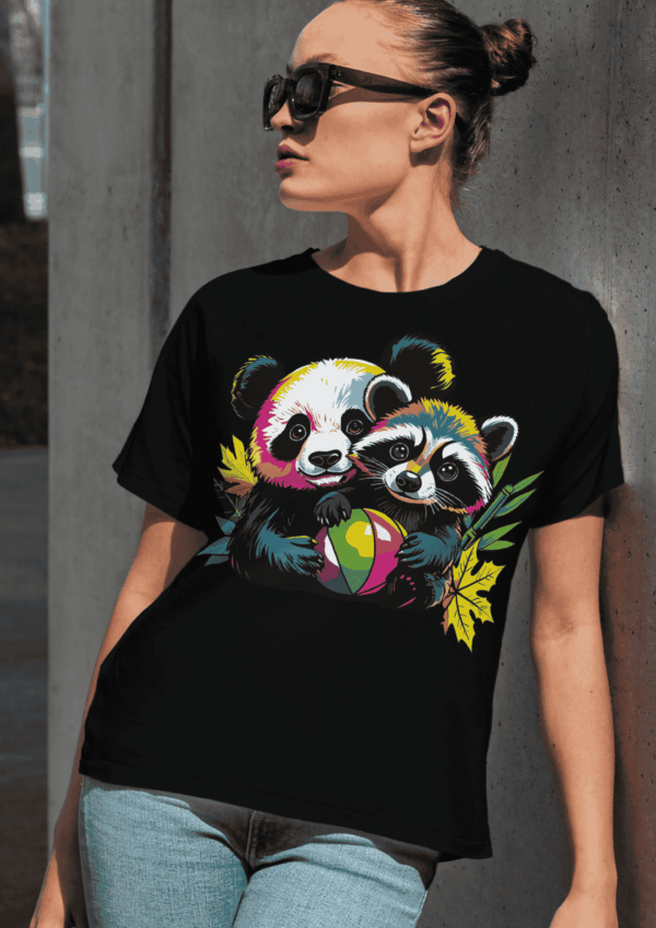 Pop art t shirt : panda – Image 3
