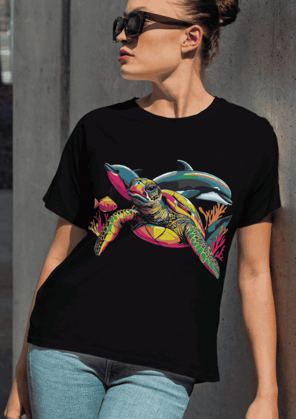 Pop art idée : t-shirt animaux marins – Image 4