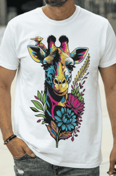 Pop art motif : t-shirt girafe