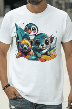 T shirt pop art : animaux polaires