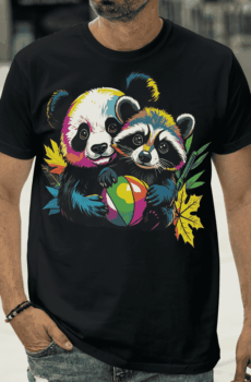 Pop art t shirt : panda