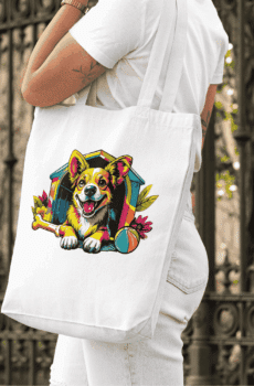 Pop art illustration : tote bag chien