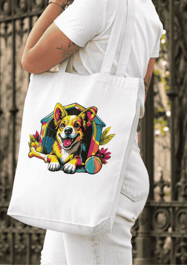 Pop art illustration : tote bag chien