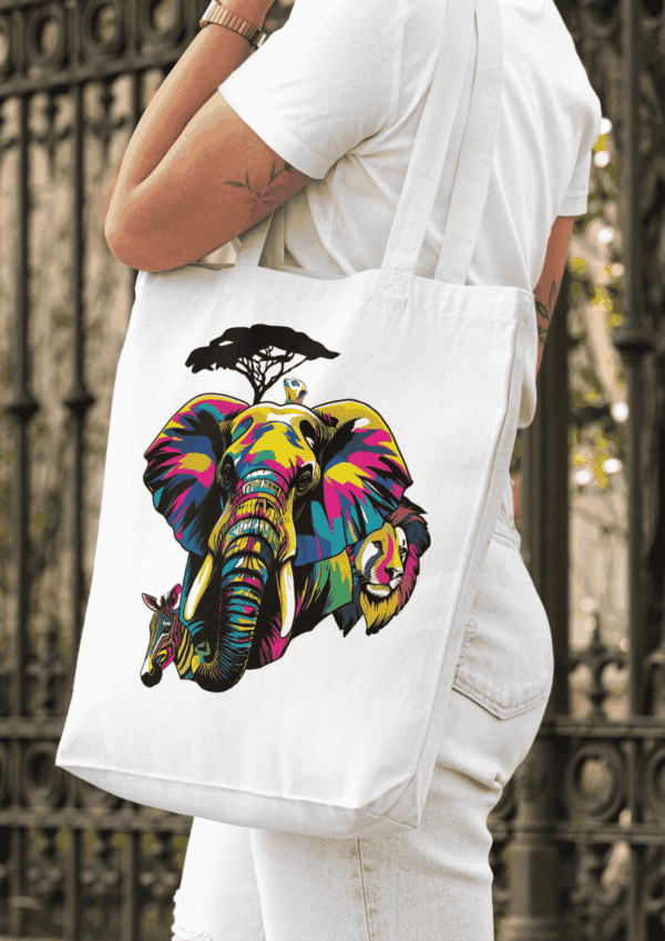Pop art objet quotidien : tote bag savane – Image 2