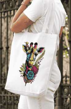 Tote bag pop art : girafe