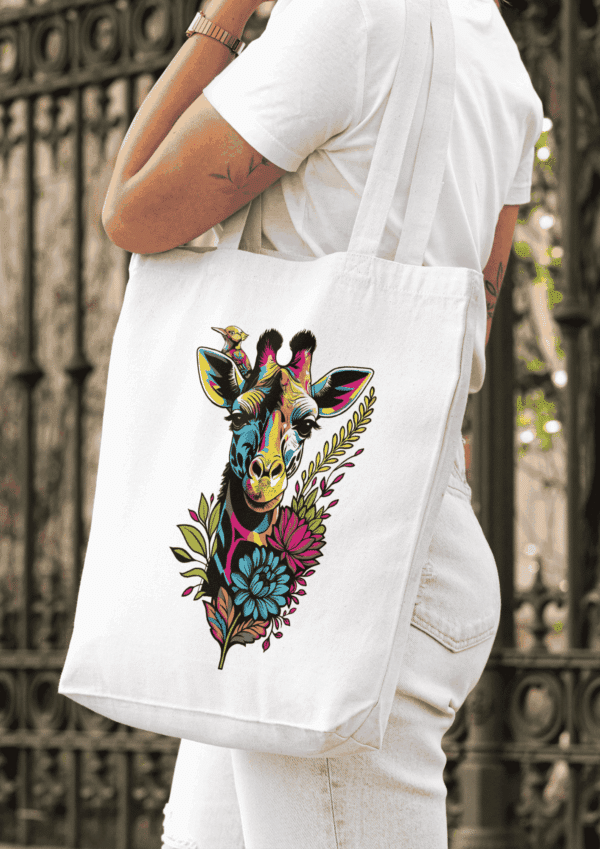 Tote bag pop art : girafe