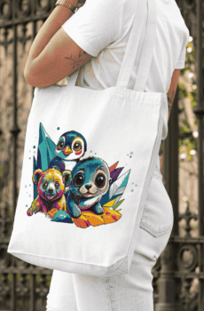 Design pop art : tote bag animaux polaires