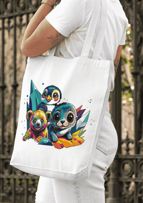 Design pop art : tote bag animaux polaires