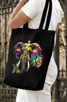 Pop art objet quotidien : tote bag savane