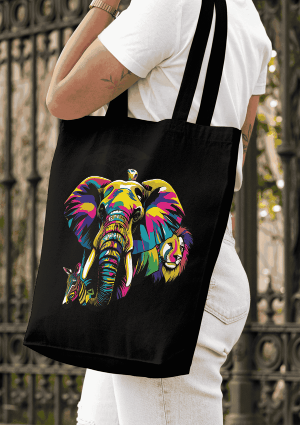 Pop art objet quotidien : tote bag savane