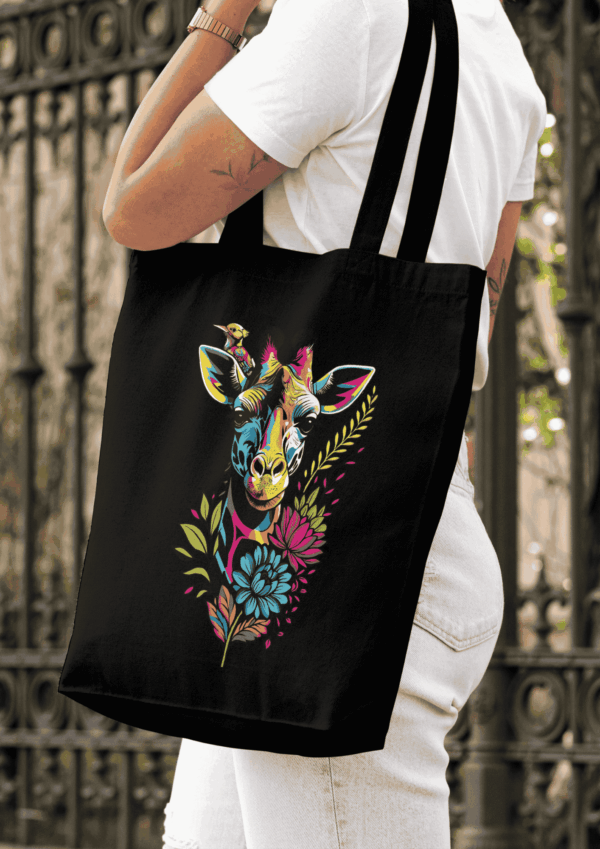 Tote bag pop art : girafe – Image 2