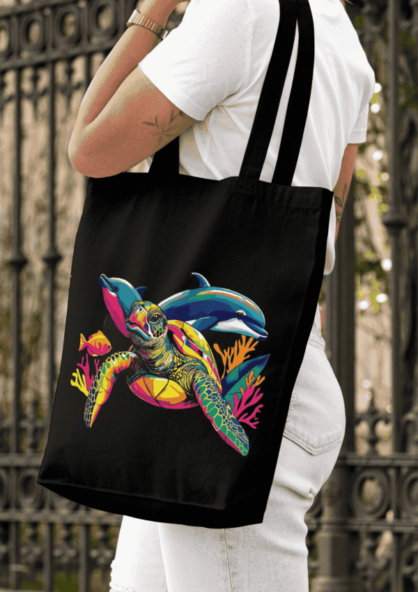 Sac pop art : tote bag animaux marins – Image 2