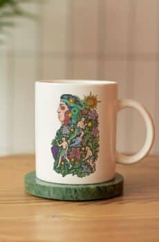 Inca dessin : mug Xipe Totec multicolore