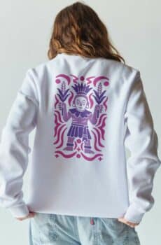 Maya fashion : pull Xipe Totec rose
