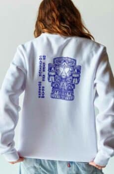 Pierre inca : pull goddess design bleu