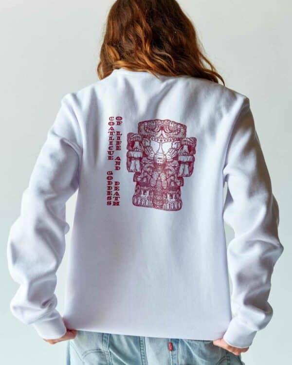 Pierre aztèque : pull goddess design rouge