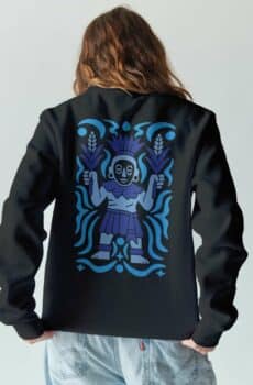 Xipe totec aztec : pull design bleu