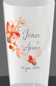 Ecocup Mariage Personnalisé – Thème Terracotta Cœur